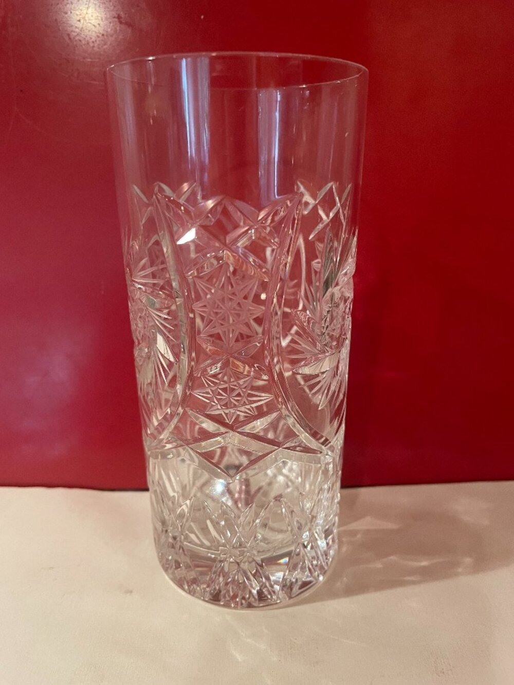 Vintage Crystal Cut Drinking Glasses Highball Barware Set of 6